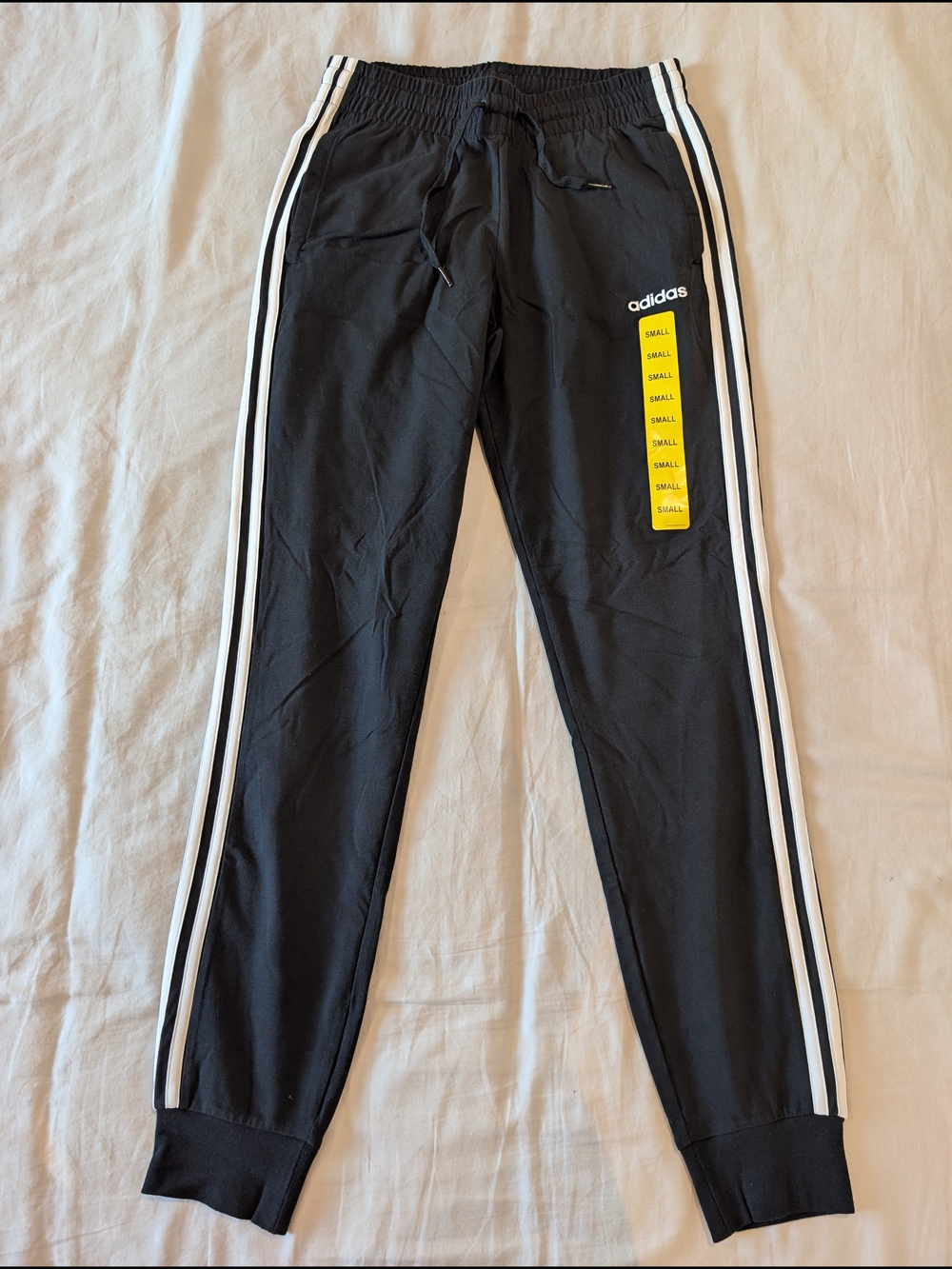 adidas Black Joggers with White Triple Stripes